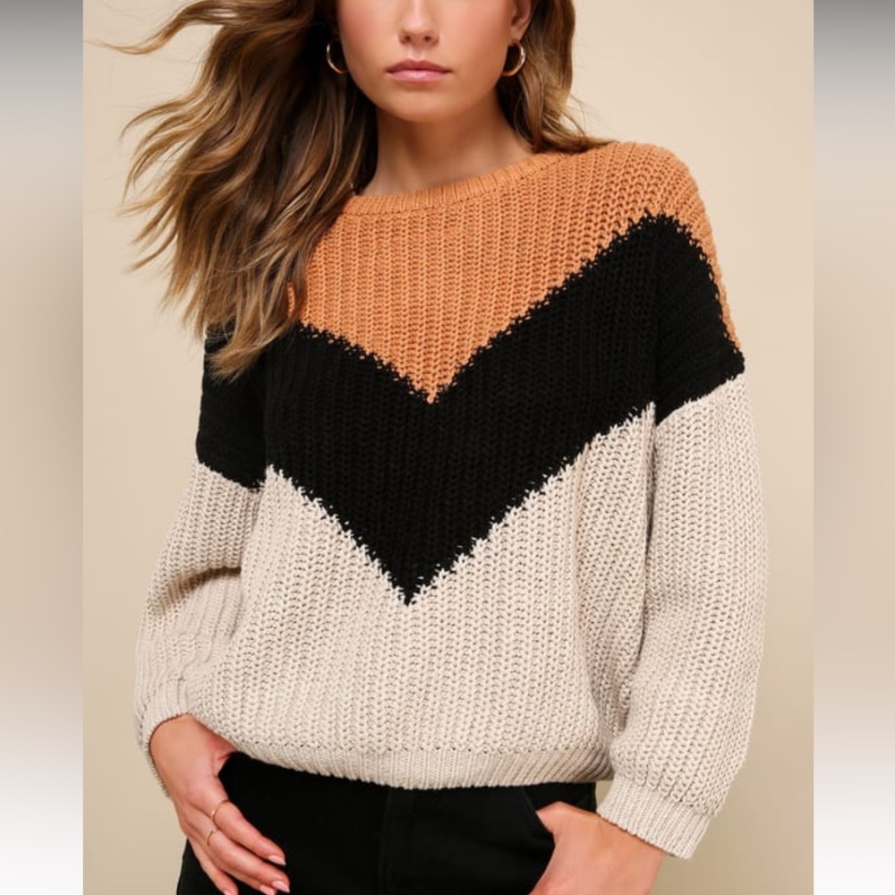 Multi Chevron Knit Sweater